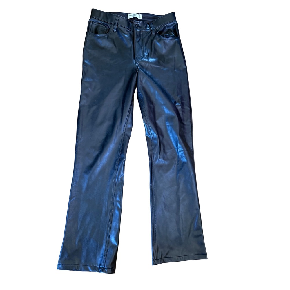 Abercrombie & Fitch The 90s Boot Low Rise Faux Leather Pants Black Size 29 8